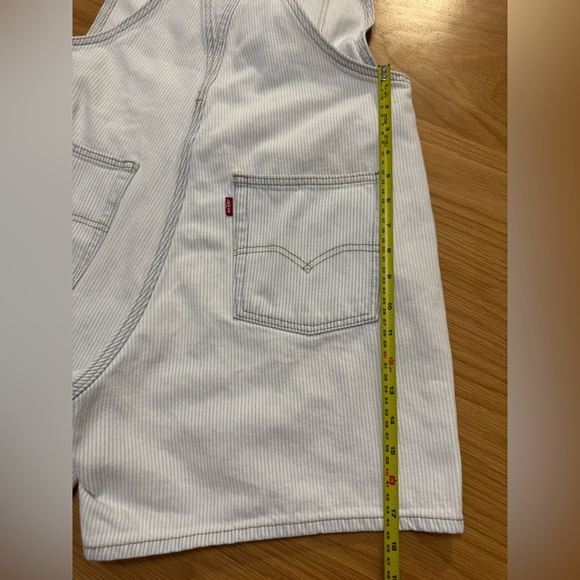 Levi’s Two Horse Brand Striped Denim Short Overalls - Size M - Picture 11 of 13